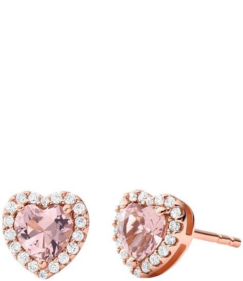 michael kors rose gold tone heart stud earrings|Michael Kors citrine earrings.